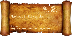 Madacsi Rikarda névjegykártya